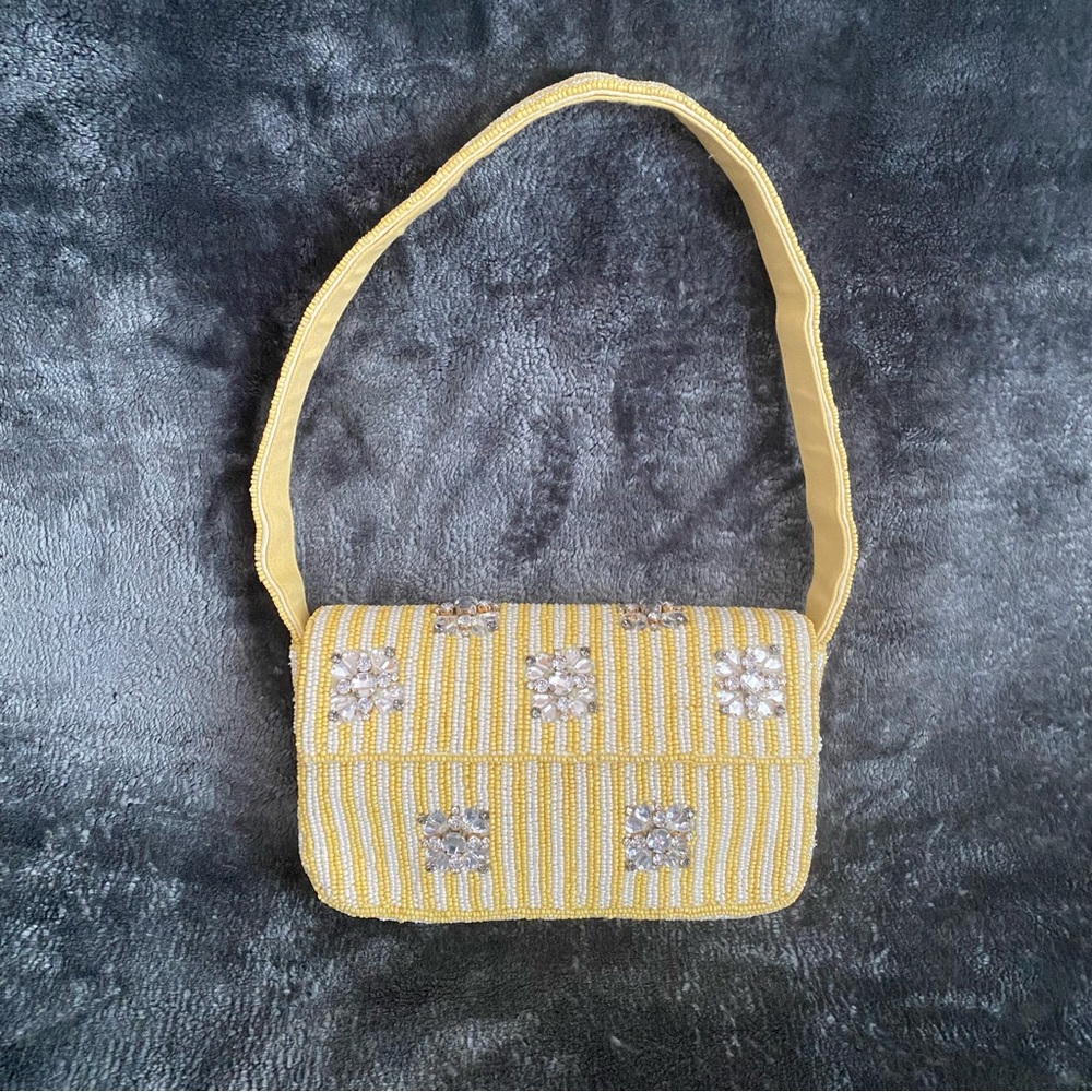 Anthropologie Yellow and Gray Shoulder Bag